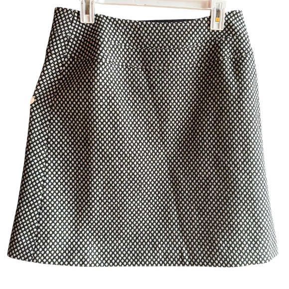 NWOT TALBOTS Black and White Polka Dot Wool Button Preppy Skirt Size 8 - Picture 2 of 8